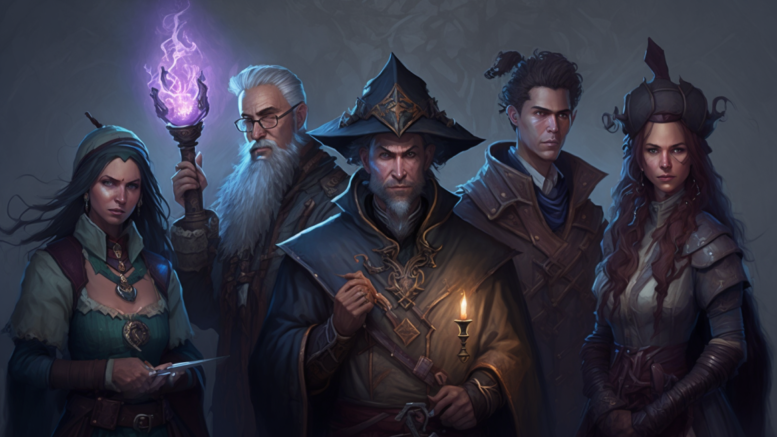 a group of wizards wielding arcane magic